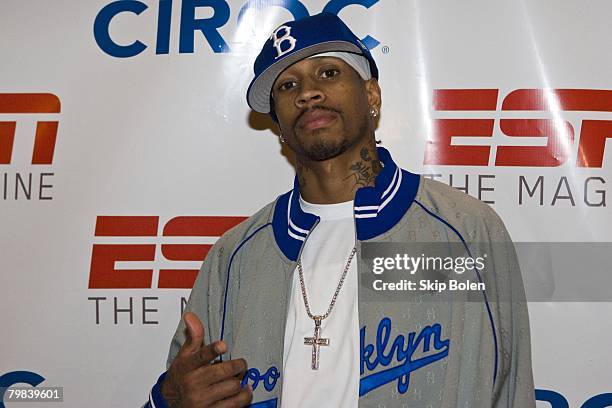 Denver Nuggets Guard Allen Iverson arriving at ESPN The Magazine's Chicken N' Waffles III "N'Awlins" style at Riche Restaurant and Bar 528 in...