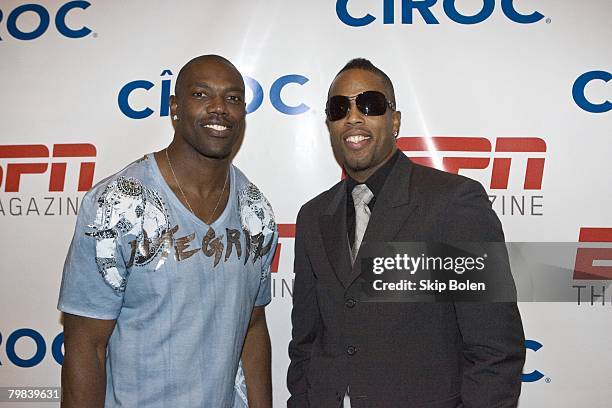 Dallas Cowboys Wide Receiver Terrell Owens and Cleveland Cavaliers Guard Damon Jones arriving at ESPN The Magazine's Chicken N' Waffles III...