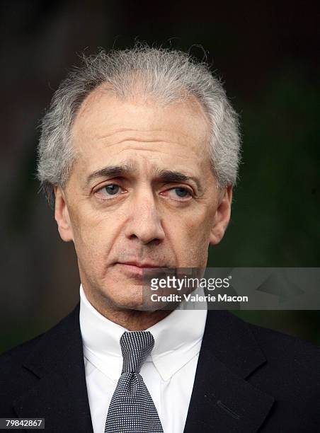 Mark Vincent Kaplan, attorney for Kevin Federline, Britney Spears' ex-husband, speaks to the media in front of the Los Angeles County Superior...