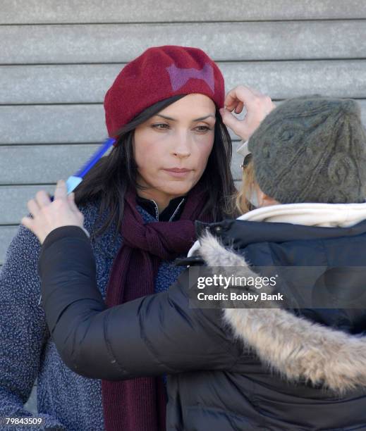 Famke Janssen on Location for "Kiddie Ride" Keansburg Amusement Park Keansburg New Jersey February 16 2008