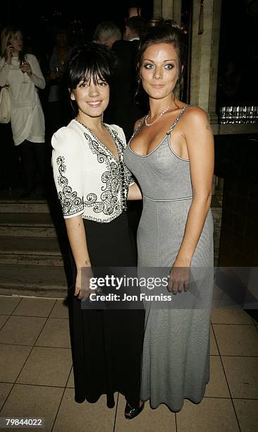 Lily Allen and Sarah Owen arrive for the Royal Premiere of 'The Other Boleyn Girl' at the Odeon West End on February 19, 2008 in London, England.