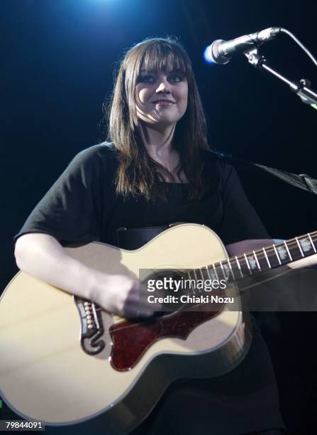 Musician Amy MacDonald performs at Shepherd's Bush Empire February 19, 2008 in London, England.