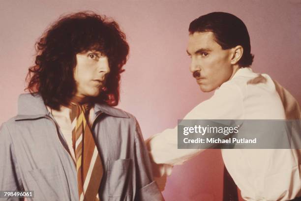 Brothers Ron and Russell Mael of American rock group Sparks, March 1975.