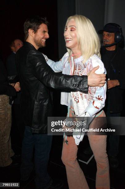 Tom Cruise & Cher backstage after her performance.