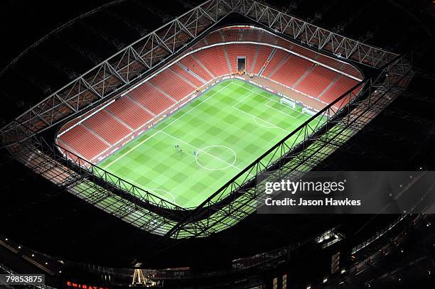 Aerial view of Arsenal Football Club's Emirates Stadium on January 29, 2008 in London.