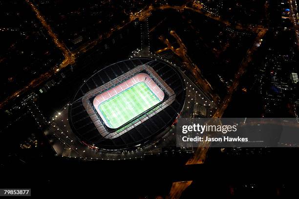 Aerial view of Arsenal Football Club's Emirates Stadium on January 29, 2008 in London.