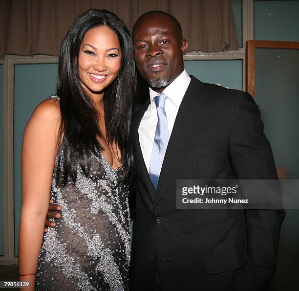 Kimora Lee Simmons and Djimon Hounsou attends Kimora Lee Simmons Hosts "50 & Fabulous" Surprise Birthday Party for Russell Simmons on September 30,...