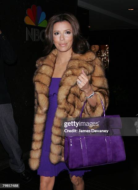 Eva Longoria Parker arrives to NBC's Rockefeller Center in New York City on January 31, 2008.