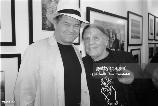 Henry Diltz Photo Exhibit at the Morrison Hotel Gallery on Sunset Blvd in Hollywood, California. Micky Dolenz of the Monkees and Henry Diltz.