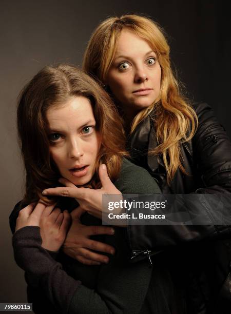 Actress Gillian Jacobs and Bijou Phillips pose at the Hollywood Life House on January 22, 2008 in Park City, Utah.