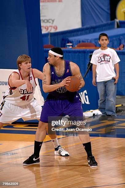 Kevin Lyde of the Dakota Wizards handles the ball during the game against the Bakersfield Jam on February 2, 2008 at Rabobank Arena in Bakersfield,...