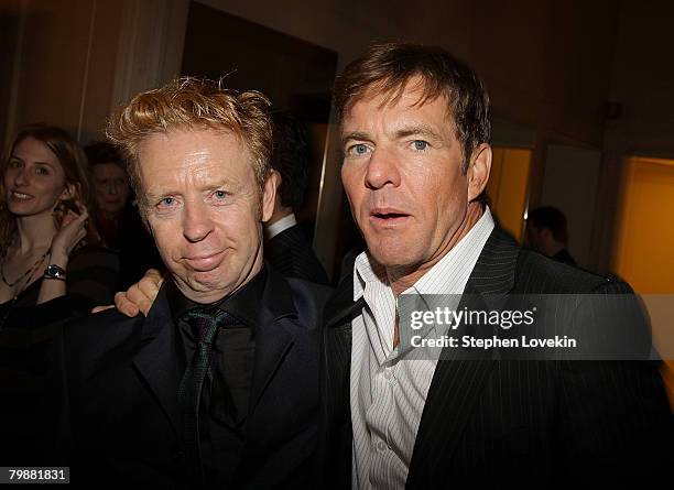 Director Pete Travis and actor Dennis Quaid attend the after-party for "Vantage Point" at The Metropolitan Club on February 20, 2008 in New York City.