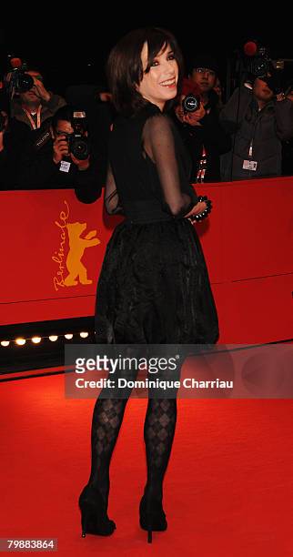Sibel Kekilli attends the 'Be Kind Rewind' premiere as part of the 58th Berlinale Film Festival at the Berlinale Palast on February 16, 2008 in...