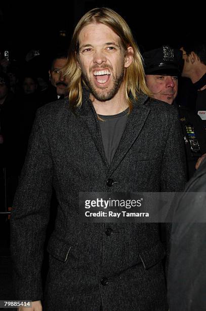 Foo Fighters member Tyler Hawkins attends the "Late Show With David Letterman" taping at the Ed Sullivan Theater February 20, 2008 in New York City.