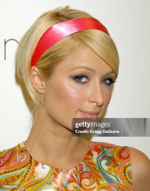 Actress Paris Hilton at the national launch of the Paris Hilton Footwear Collection at Macy's South Coast Plaza on February 8, 2008 in Costa Mesa,...