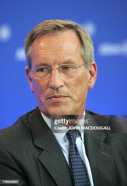 Of German insurance giant Allianz SE Michael Diekmann addresses an annual results press conference in Munich on February 21, 2008. Allianz posted...