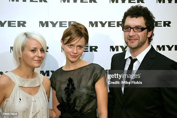 Mirra Vukovic;Maeve Dermody;Ameli Tanchitsa attend the launch dinner for the 2008 Myer Winter Collection at the Establishment Hotel on February 21,...