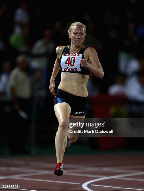 Tamsyn Lewis of Australia powers off the bend as she wins the Womens 400 Metres during the Melbourne Athletics Grand Prix IAAF World Athletics Tour...