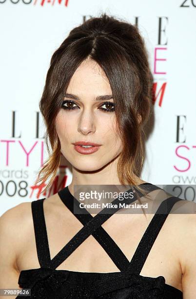 Keira Knightley arrives at the Elle Style Awards 2008 at The Westway on February 12, 2008 in London, England.