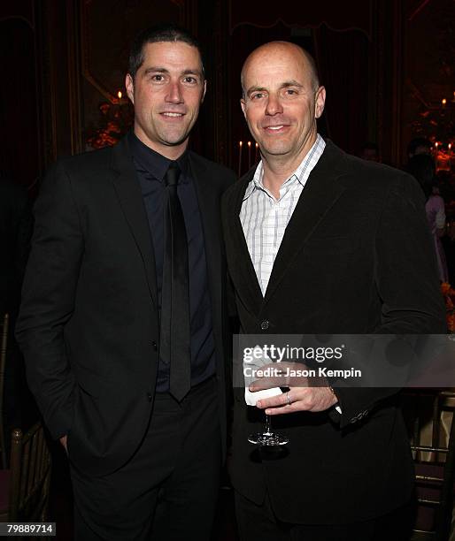 Matthew Fox and Neal Moritz attend the "Vantage Point" after party at the Metropolitan Club on February 20, 2008 in New York City.