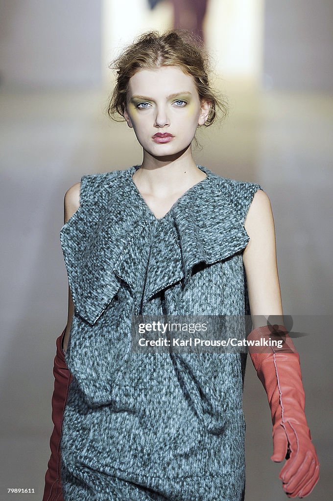 Model Lily Donaldson walks the runway wearing the Marni Fall/Winter ...