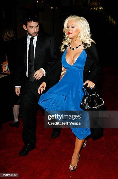 Recording artist Christina Aguilera arrives with husband Jordan Bratman at LACMA's Opening Celebration of the Broad Contemporary Art Museum on...