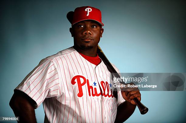 Ryan Howard of the Philadelphia Phillies poses for a portrait during the spring training photo day on February 21, 2008 at Bright House Field in...