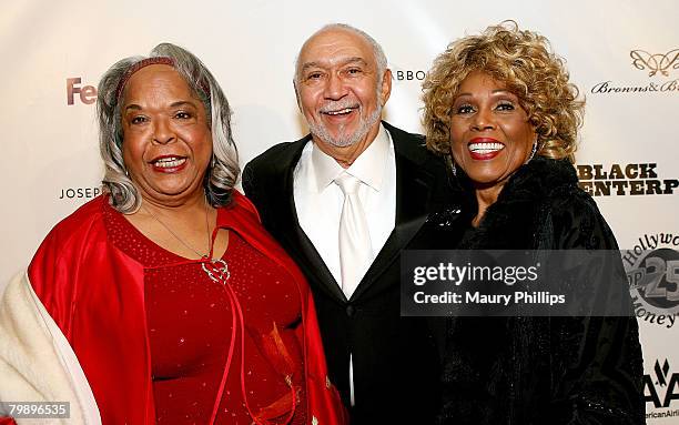 Actress Della Reese, husband Franklin Litt and Ja'Net Dubois arrive at the Black Enterprise All-Star gathering celebrating Oscar week at the Beverly...