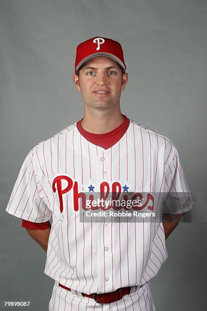 Happ of the Philadelphia Phillies poses for a portrait during photo day at Bright House Networks Field on February 21, 2008 in Clearwater, Florida.