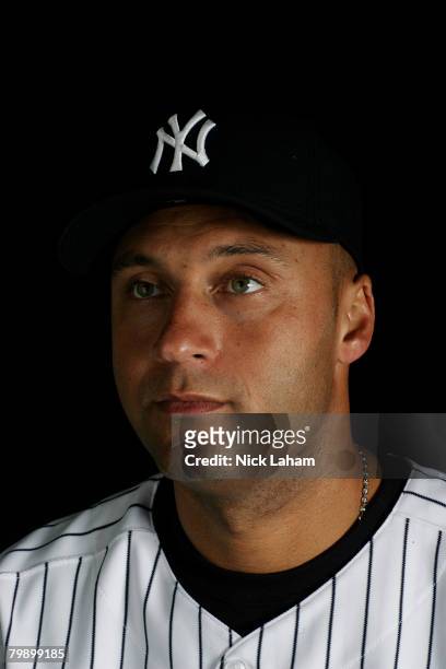 Derek Jeter of the New York Yankees poses during Photo Day on February 21, 2008 at Legends Field in Tampa, Florida.