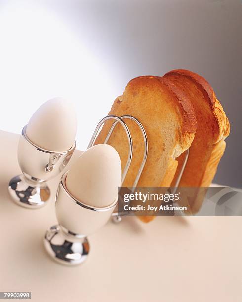 eggs and toast - toast rack stock pictures, royalty-free photos & images