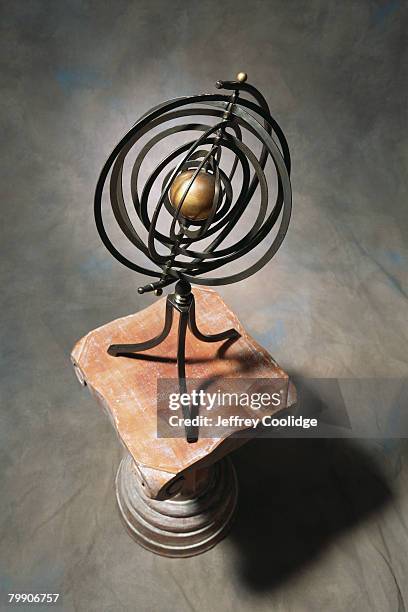 gyroscope on a pedestal - gyroscope stock pictures, royalty-free photos & images