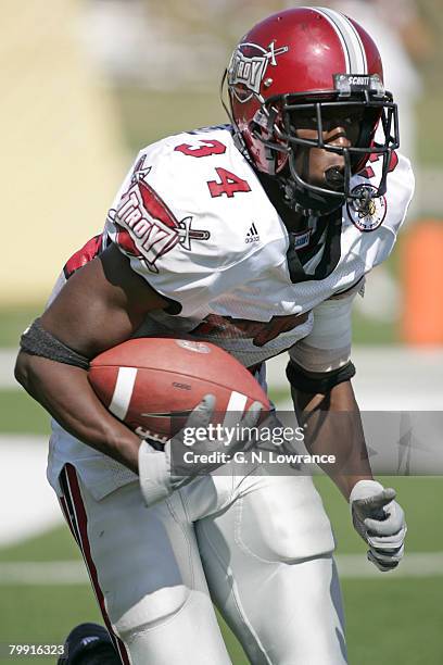 Leodis McKelvin of the Troy Trojans returns a kickoff during a game against the Missouri Tigers at Memorial Stadium in Columbia, Missouri on...