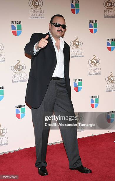 Singer Pepe Aguilar arrives at the Premio Lo Nuestro Latin Music Awards at the American Airlines Arena on February 21, 2008 in Miami, Florida.