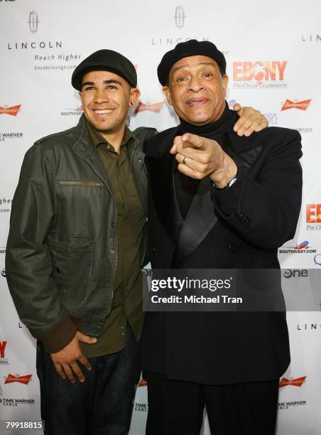 Musician Al Jarreau and son Ryan Jarreau arrive at the Ebony Magazine Pre-Oscar celebration held at Boulevard 3 on February 21, 2008 in Hollywood,...