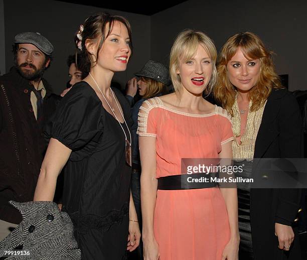 Brie Shaffer, Beth Riesgraff and Anine Bing attend The Bryten Goss 2008 Memorial Exhibition held at Track 16 Gallery on February 21, 2008 in Santa...