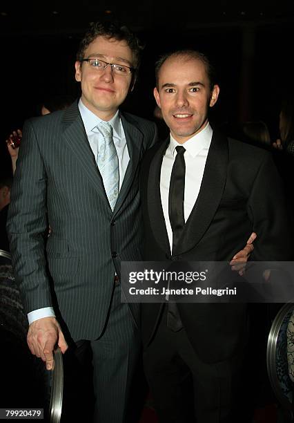 Director Sam Buntrock, and Cast Member Daniel Evans attend "Sunday in the Park with George" Broadway Opening Night After Party at The Sheraton Hotel...