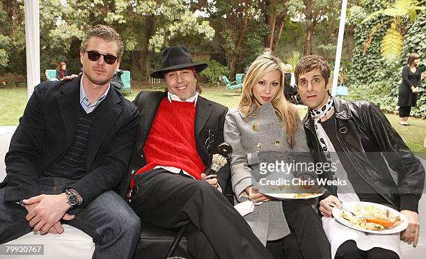Actor Eric Dane, Josh Richman, Etty Lau Farrell and music recording artist Perry Farrell attend a luncheon hosted by legendary producer Robert Evans...
