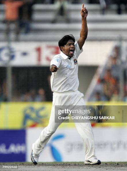 M Rafiqe Bangladeshi cricketer Mohammad Rafique celebrates after the dismissal ...
