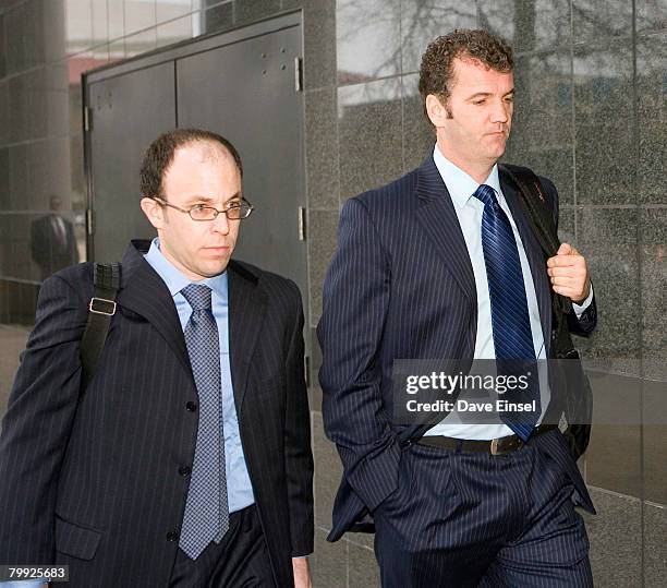 Former NatWest banker Gary Mulgrew arrives at the Bob Casey US Courthouse to be formally sentenced, having pled guilty to a charge of wire fraud, in...