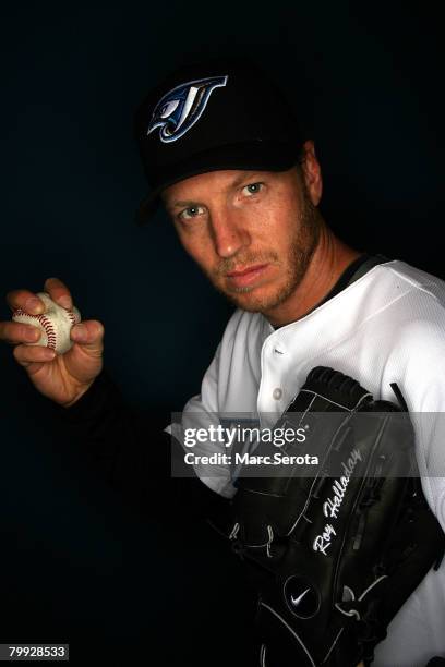 Pitcher Roy Halladay of the Toronto Blue Jays poses for a photo on media day during spring training at the Bobboy Mattix Traing Center February 22,...