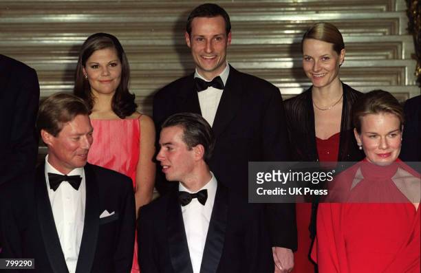 The crown princes and princesses of Europe pose for a photograph with the Grand Duke of Luxembourg, front left, at the Grand-Ducal Palace during a...