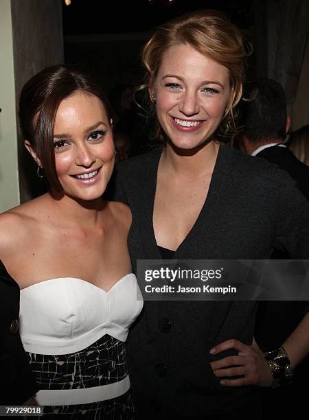 Leighton Meester and Blake Lively attend the Reebok "Freestyle World Tour" event at 632 on Hudson on February 21, 2008 in New York City.