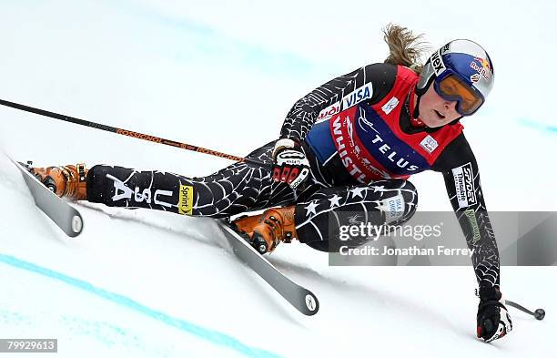 Lindsey Vonn of the United States skis during theTelus FIS Alpine World Cup Downhill on February 22, 2008 in Whistler, British Columbia, Canada.