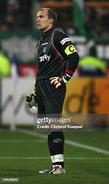 Robert Enke of Hannover looks dejected after Bochum has scored the second goal during the Bundesliga match between VfL Bochum and Hannover 96 at the...