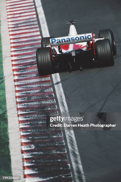 Olivier Panis of France drives the Panasonic Toyota Racing Toyota TF103 Toyota RVX-03 V10 during the Formula One Hungarian Grand Prix on 24 August...