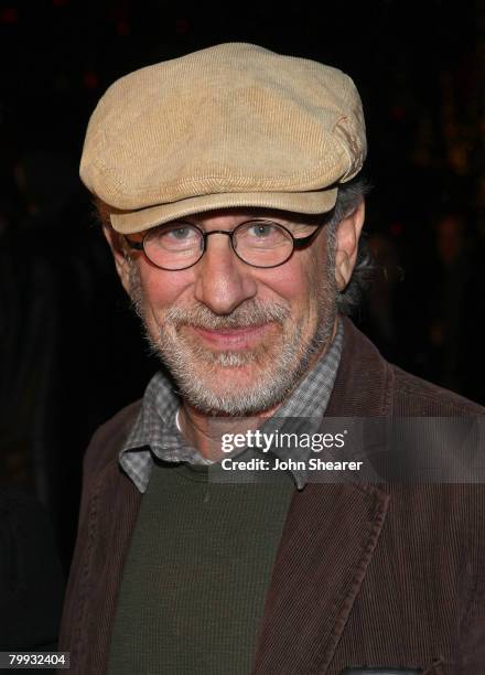 Director/producer Steven Spielberg arrives at the special screening for DreamWorks Pictures' 'Sweeney Todd' held at the Paramount Theater on December...