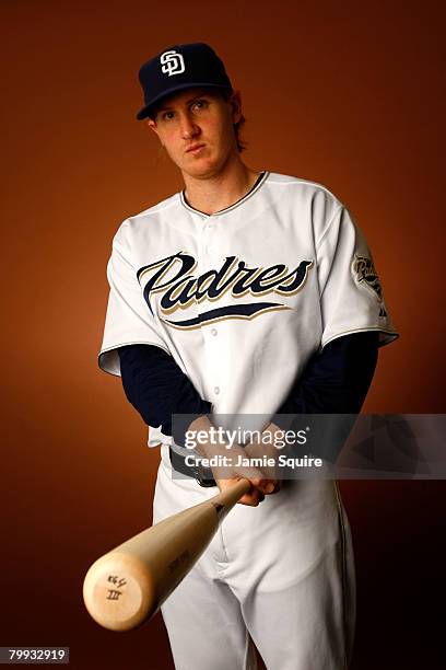 Khalil Greene of the San Diego Padres poses for a portrait during spring training on February 22, 2008 at the Peoria Sports Complex in Peoria,...