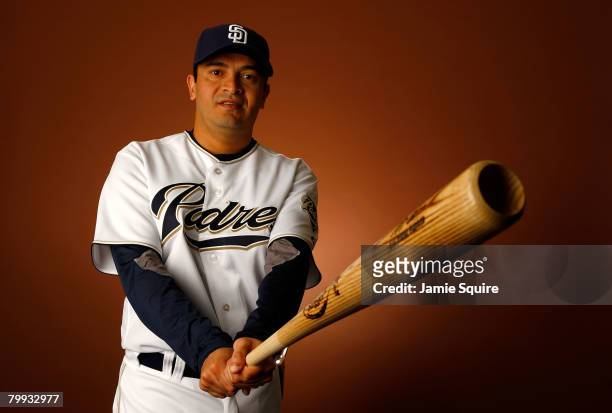 Oscar Robles of the San Diego Padres poses for a portrait during spring training on February 22, 2008 at the Peoria Sports Complex in Peoria, Arizona.