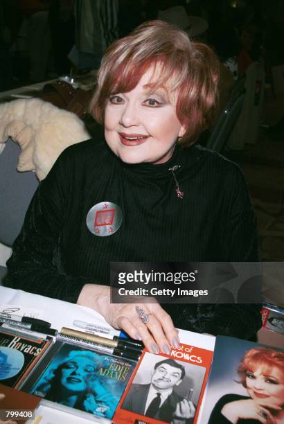 Tony award winning actress and television star Edie Adams attends the "Hollywood Collectors and Celebrities Show" April 7, 2001 in North Hollywood,...